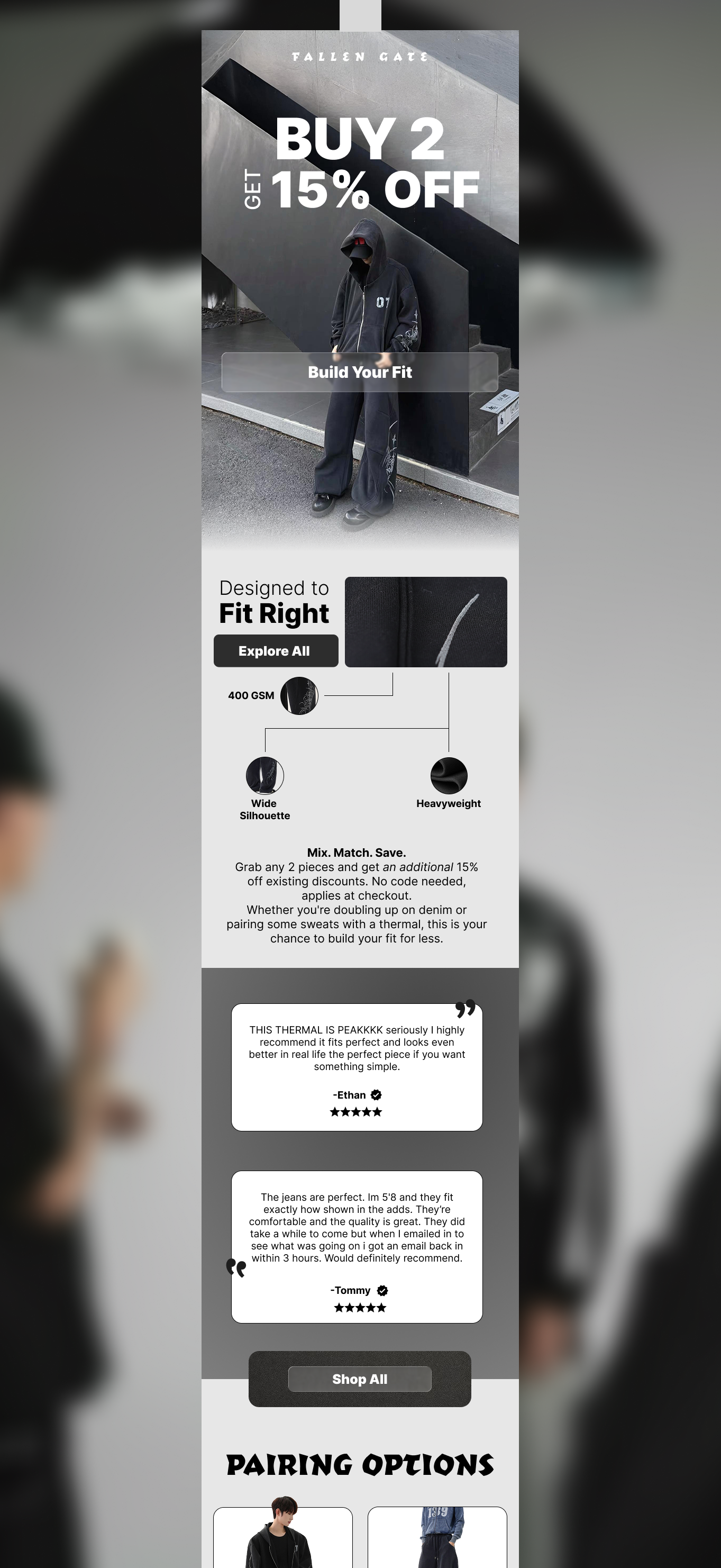 Email design — Fallen Gate streetwear